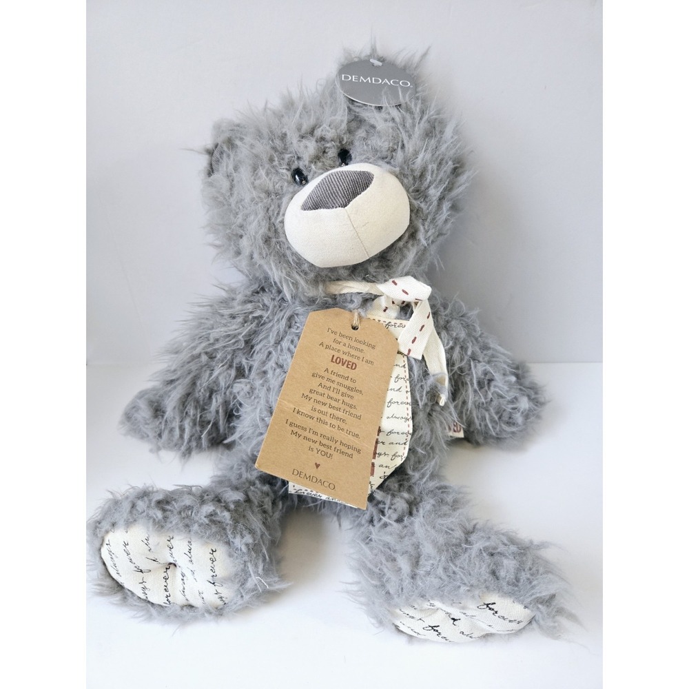 Demdaco plush stuffed nursery baby teddy bear Loved NWT large 18"